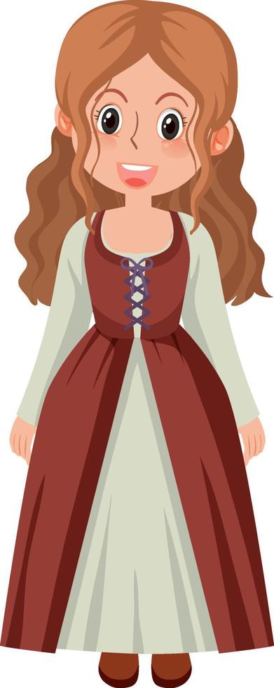 personagens femininas de desenhos animados históricos medievais vetor