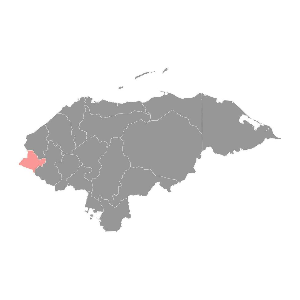 ocotepeque departamento mapa, administrativo divisão do Honduras. vetor ilustração.