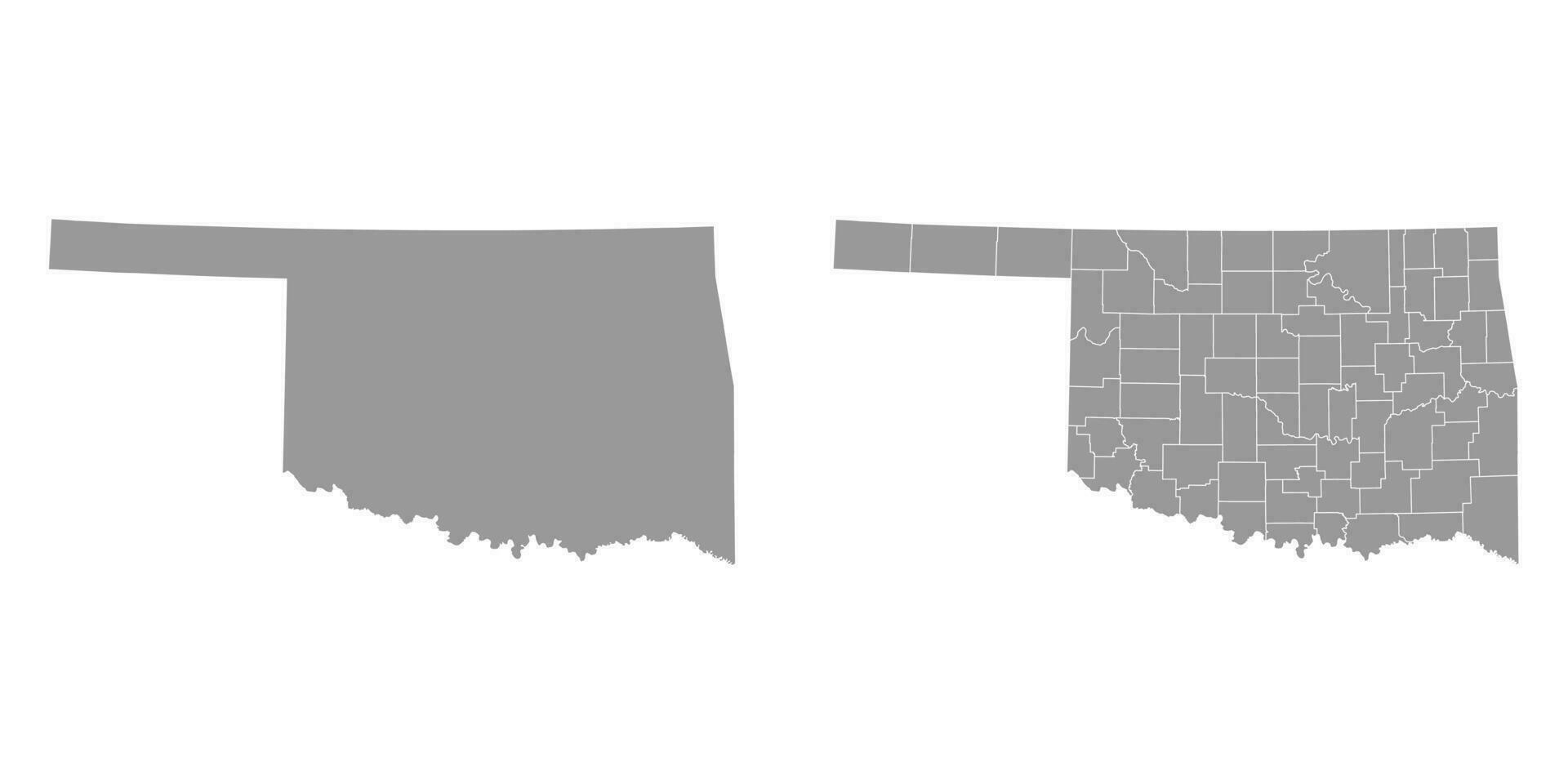Oklahoma Estado cinzento mapas. vetor ilustração.