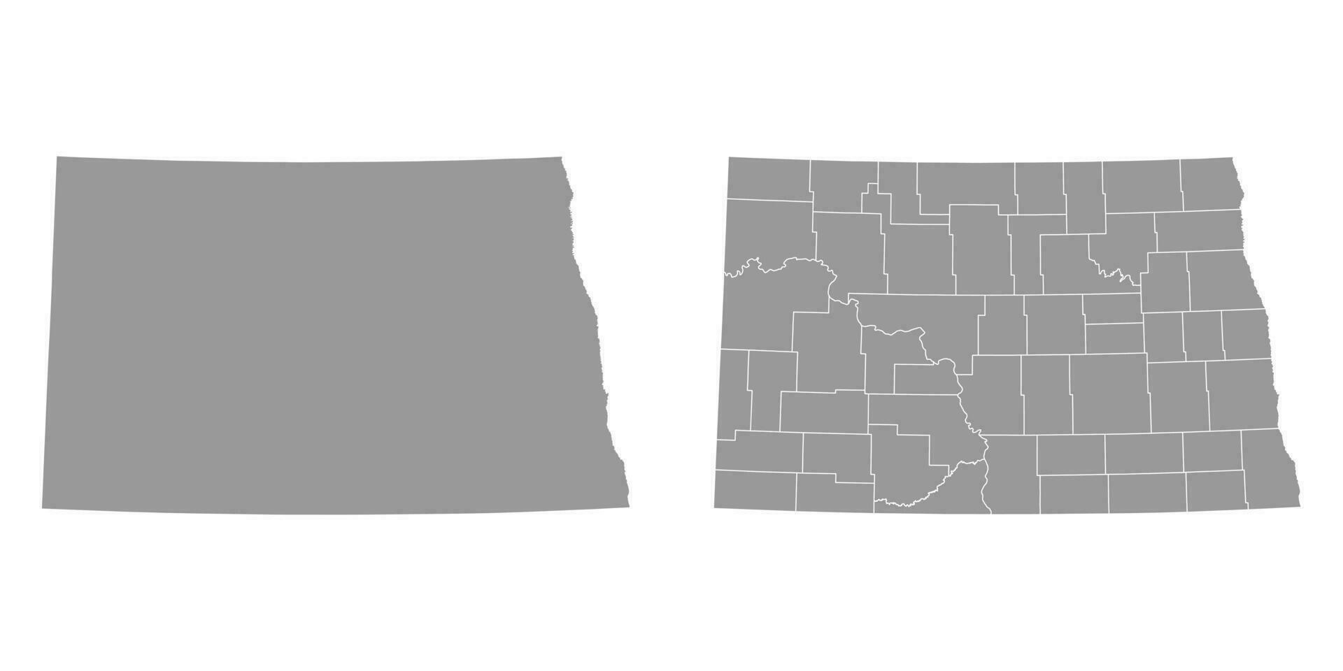 norte Dakota Estado cinzento mapas. vetor ilustração.