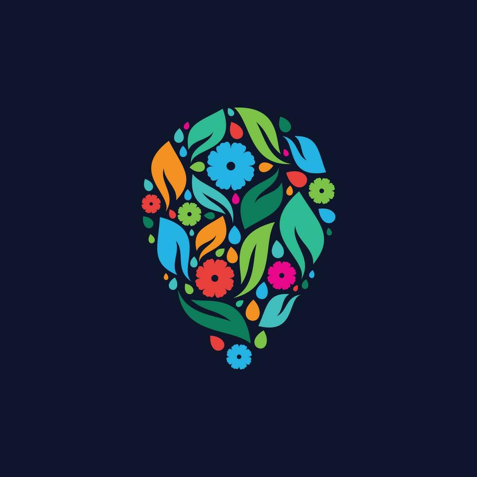 colorida floral logotipo Projeto modelo forma ponteiro vetor