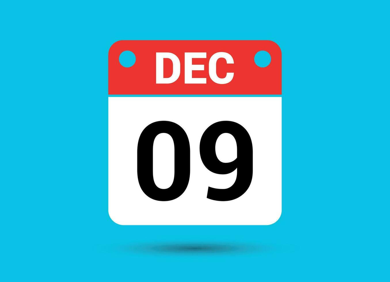 dezembro 9 calendário encontro plano ícone dia 9 vetor ilustração