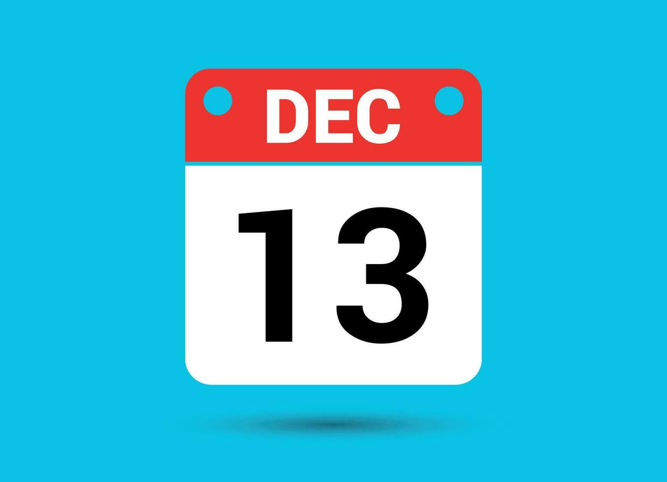 dezembro 13 calendário encontro plano ícone dia 13 vetor ilustração
