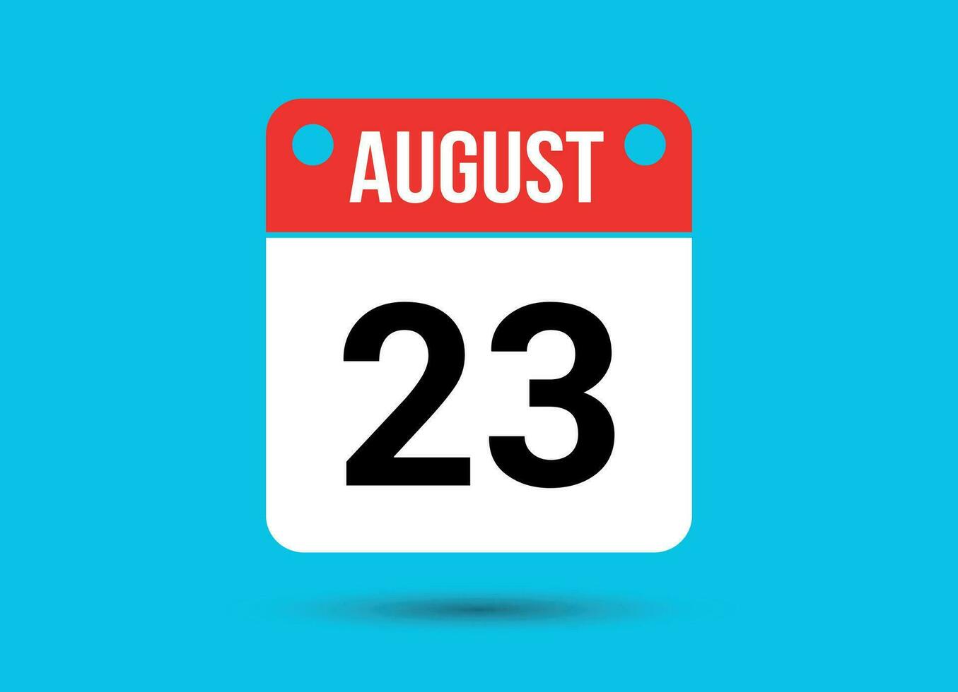 agosto 23 calendário encontro plano ícone dia 23 vetor ilustração