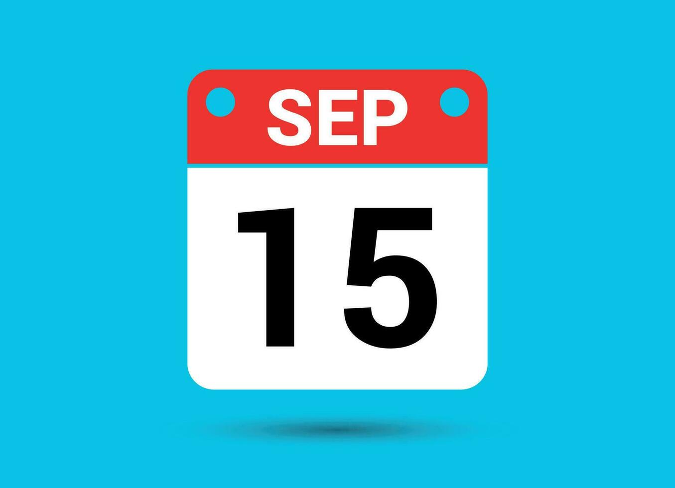 setembro 15 calendário encontro plano ícone dia 15 vetor ilustração
