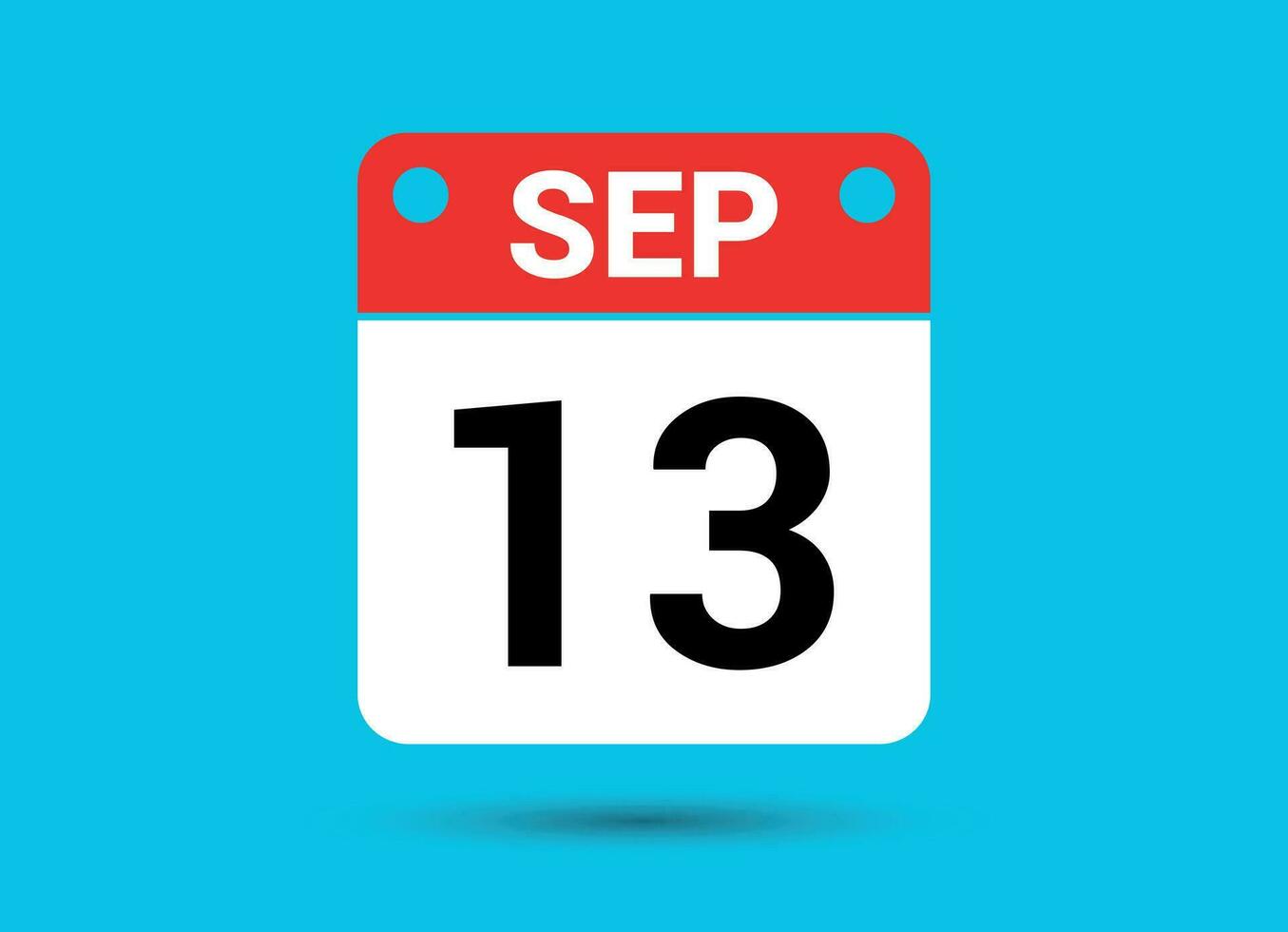 setembro 13 calendário encontro plano ícone dia 13 vetor ilustração
