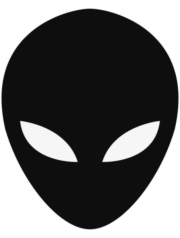 extraterrestre estrangeiro face ou cabeça símbolo plano vetor isolado em branco fundo.