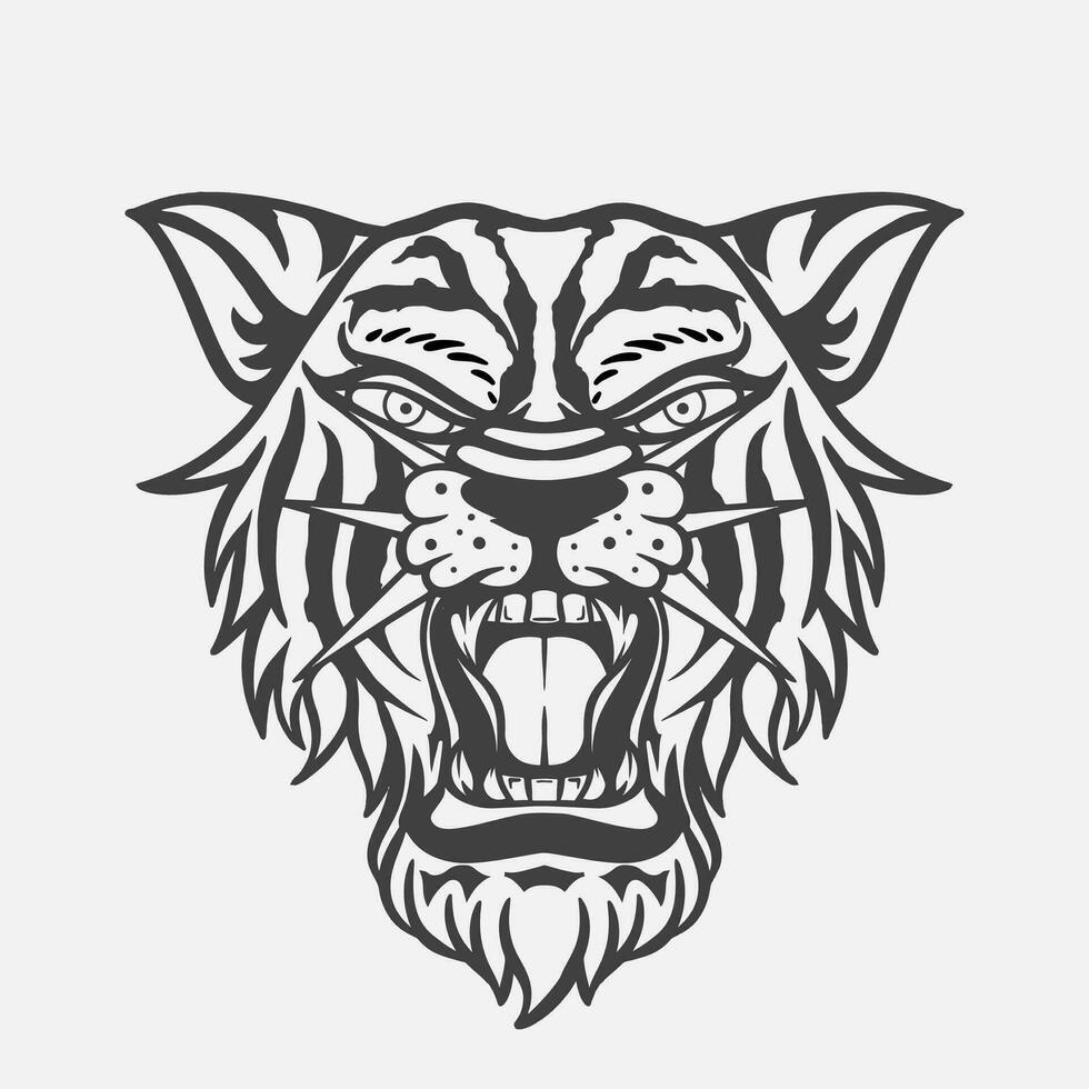 ilustração do uma tigre ou selvagem animal para uma o negócio marca logotipo, passatempo, clube, ou adesivo e camiseta Projeto vetor