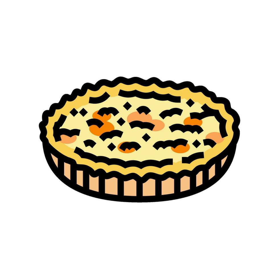 quiche Lorena francês cozinha cor ícone vetor ilustração