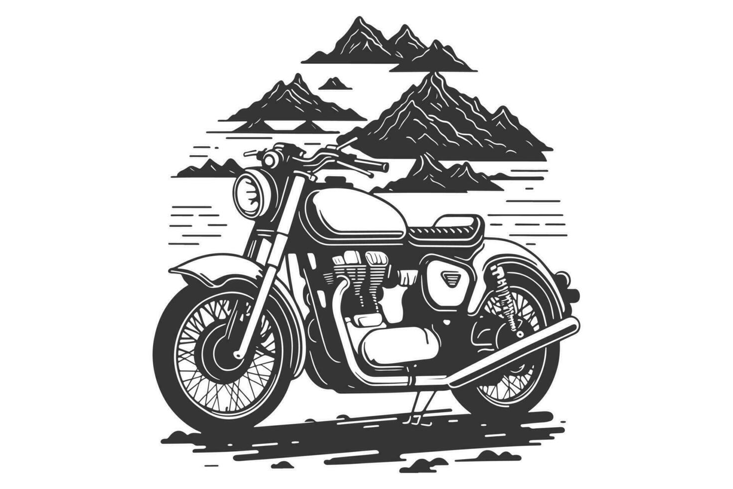 clássico motocicleta vetor ilustração. motor bicicleta para logotipo, motociclista clube emblema, adesivo, t camisa Projeto imprimir.