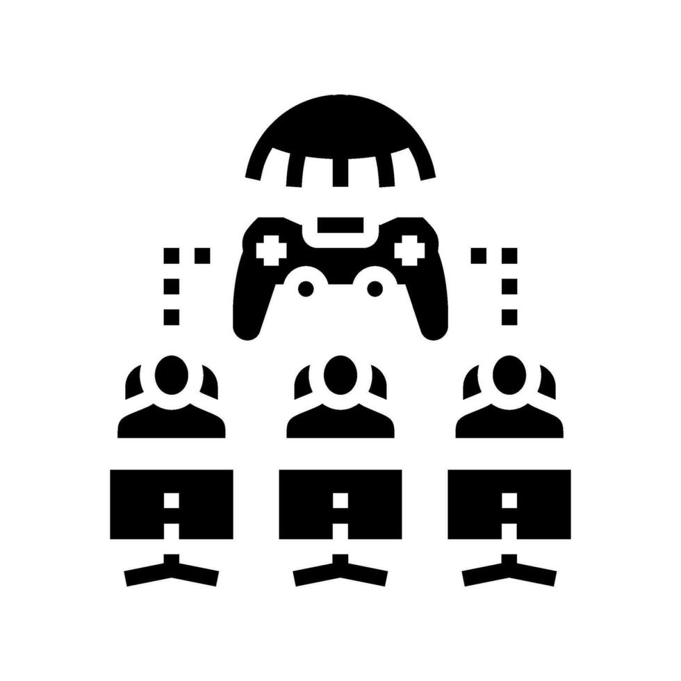 multiplayer jogos jogos desenvolvimento glifo ícone vetor ilustração