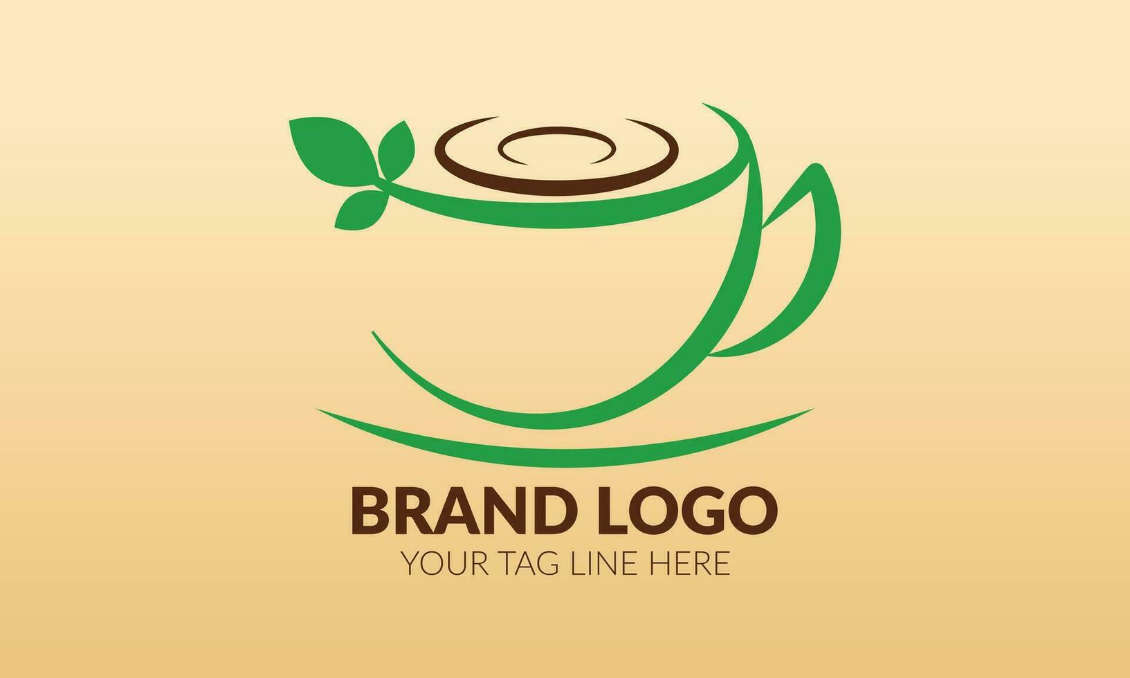 café logotipo. chá copo logotipo ou ícone. chá logotipo. vetor
