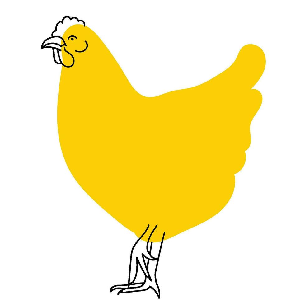 amarelo, chique frango. avatar, distintivo, poster, logotipo modelos, imprimir. vetor ilustração dentro plano desenho animado estilo