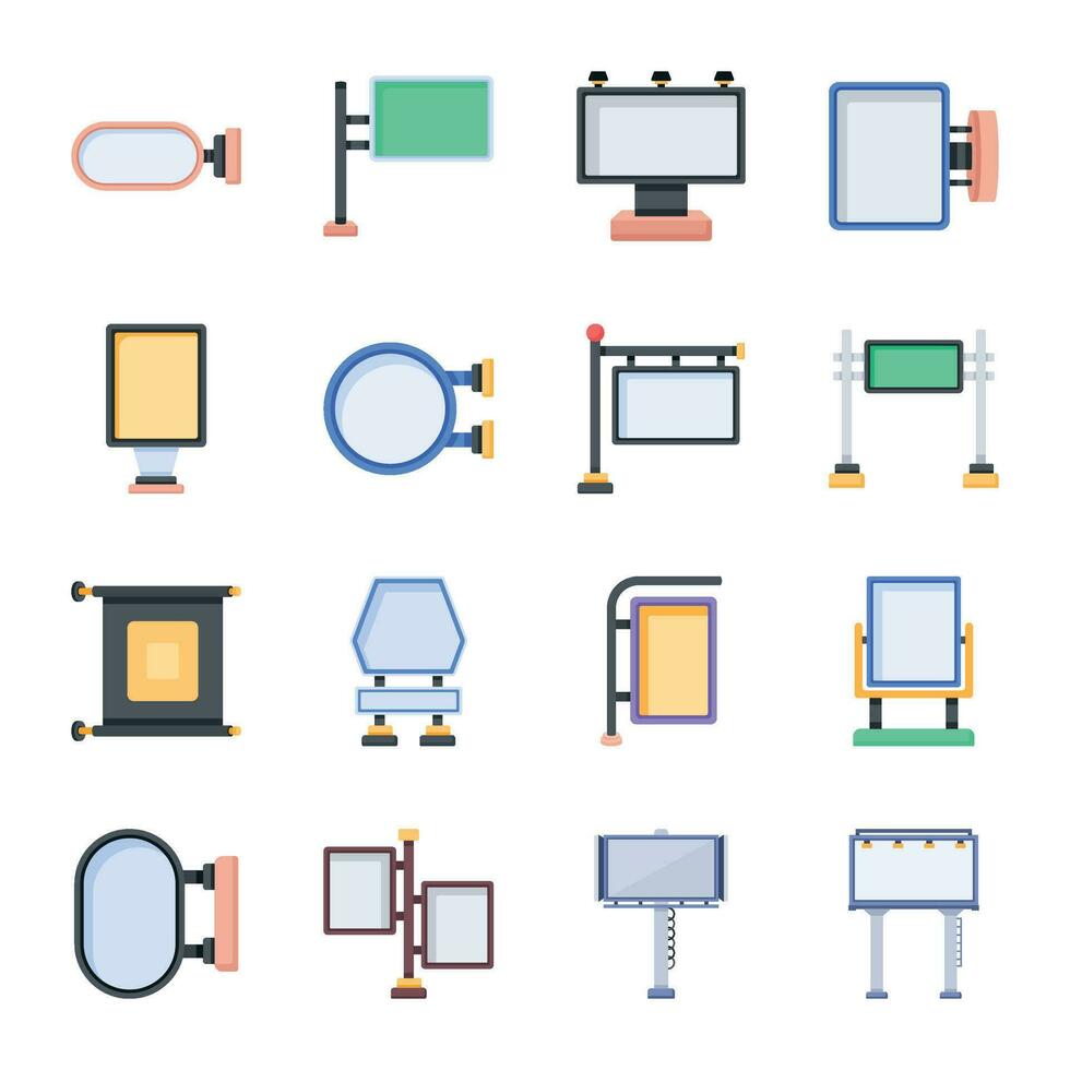 ao ar livre publicidade isométrico ícones vetor