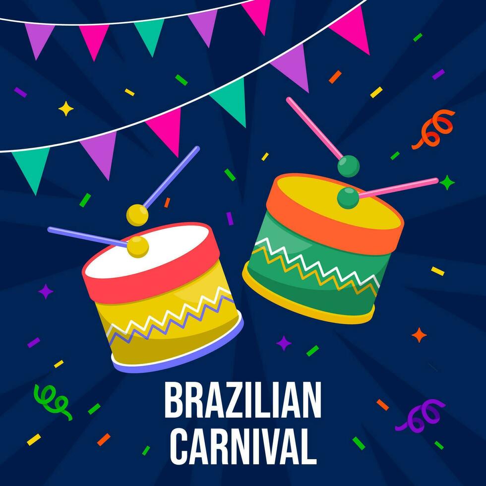 feliz Brasil carnaval dia. a dia do Brasil carnaval ilustração vetor fundo. vetor eps 10