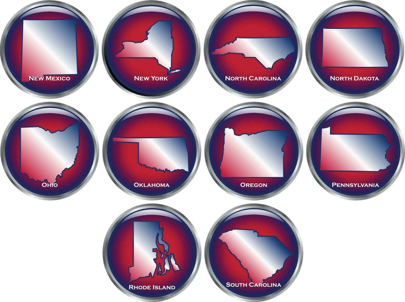 conjunto do 10 Estado botões conjunto 4 vetor