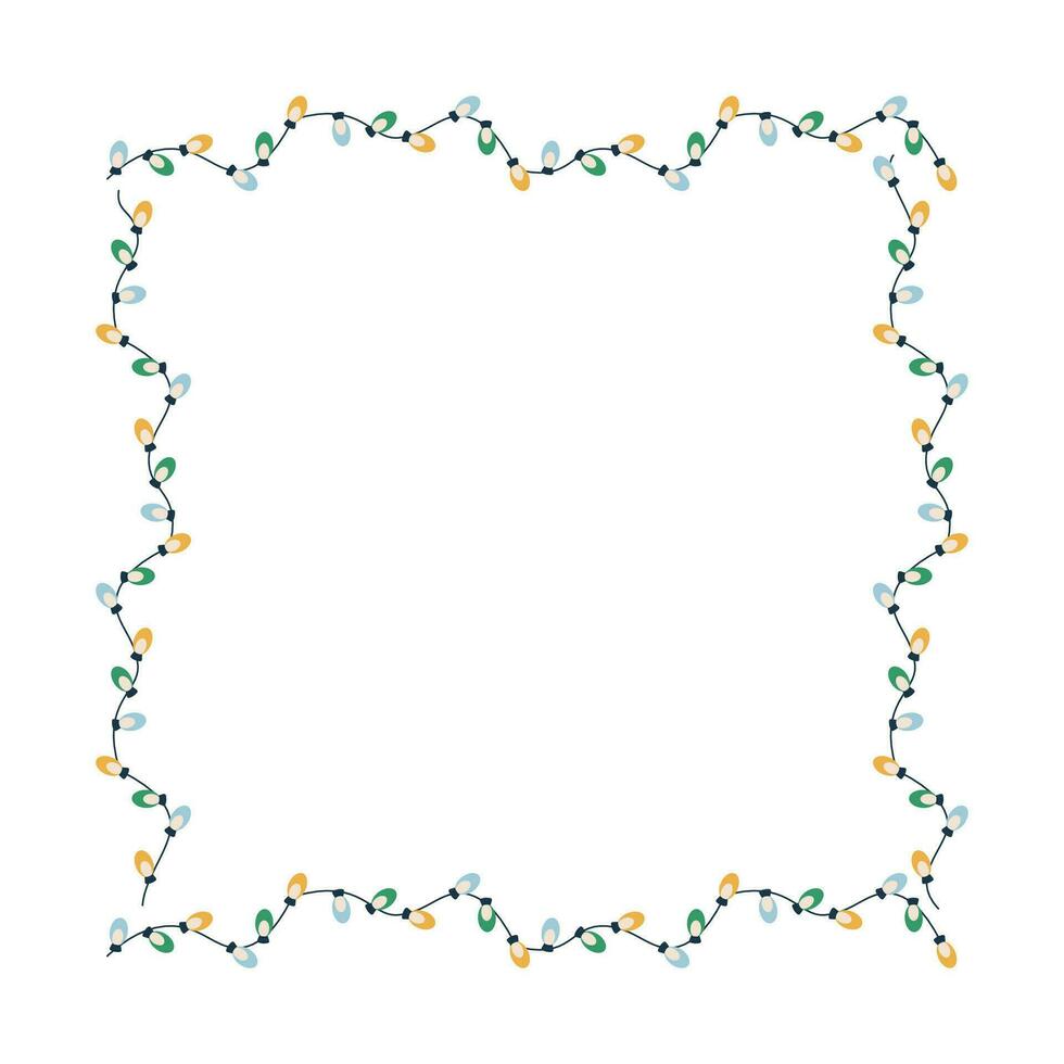 Natal quadro, festão com luz lâmpadas. vetor