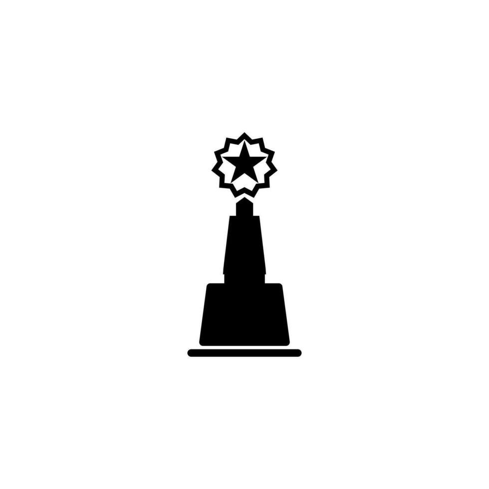 troféu ícone em uma pedestal isolado branco plano de fundo, logotipo Projeto vetor