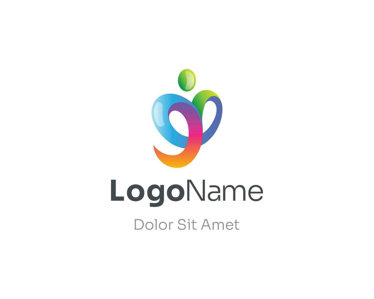 abstrato colorida pessoas estilo logotipo gradiente vetor