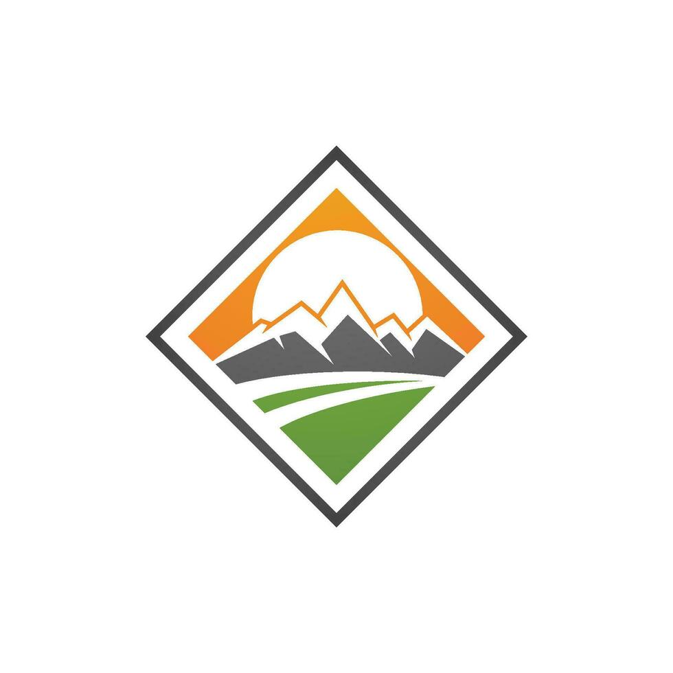 logotipo do ícone da montanha vetor