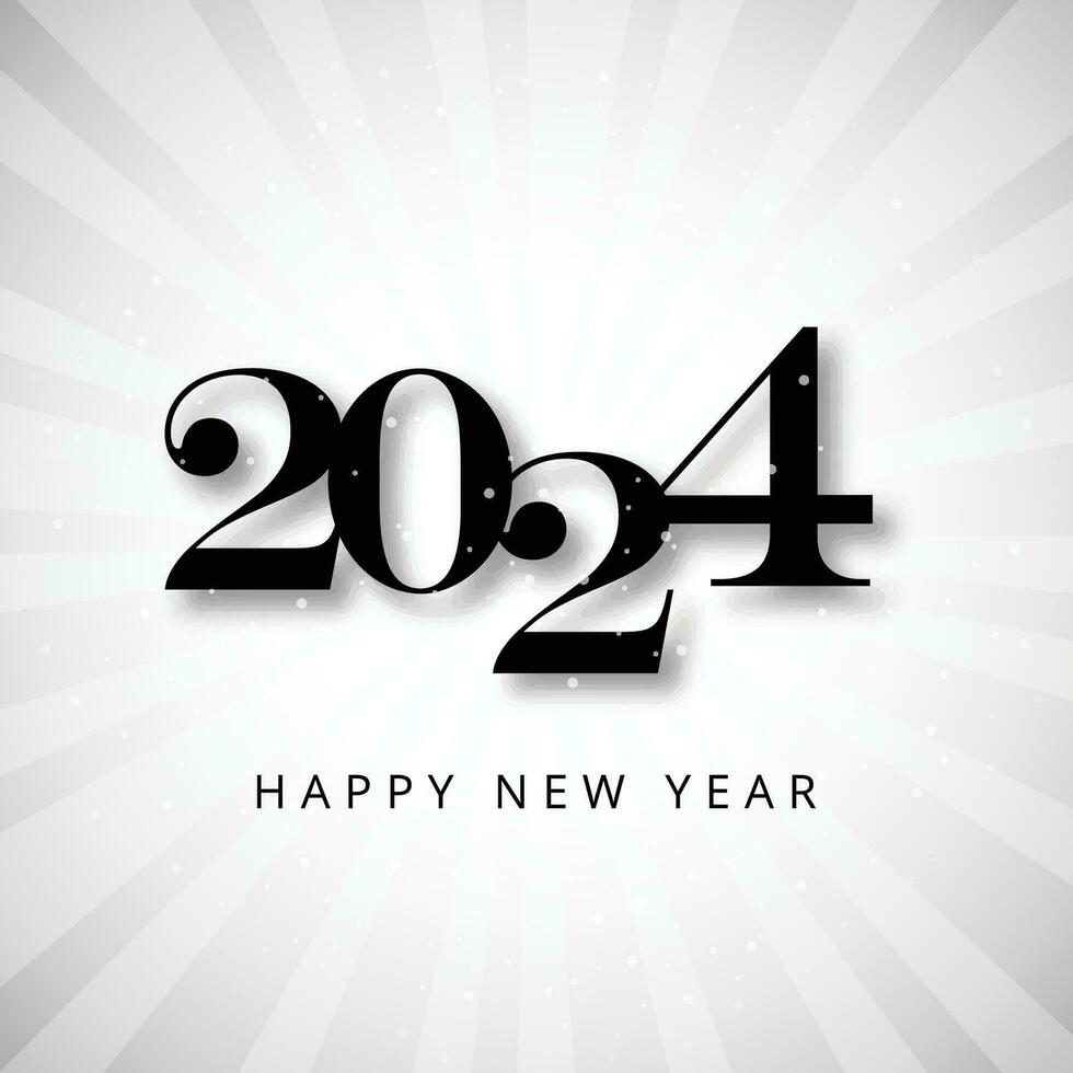 feliz Novo ano 2024 texto para celebração cartão fundo vetor