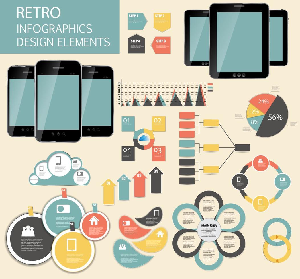 ilustração em vetor negócios modelo infográfico vintage retrô