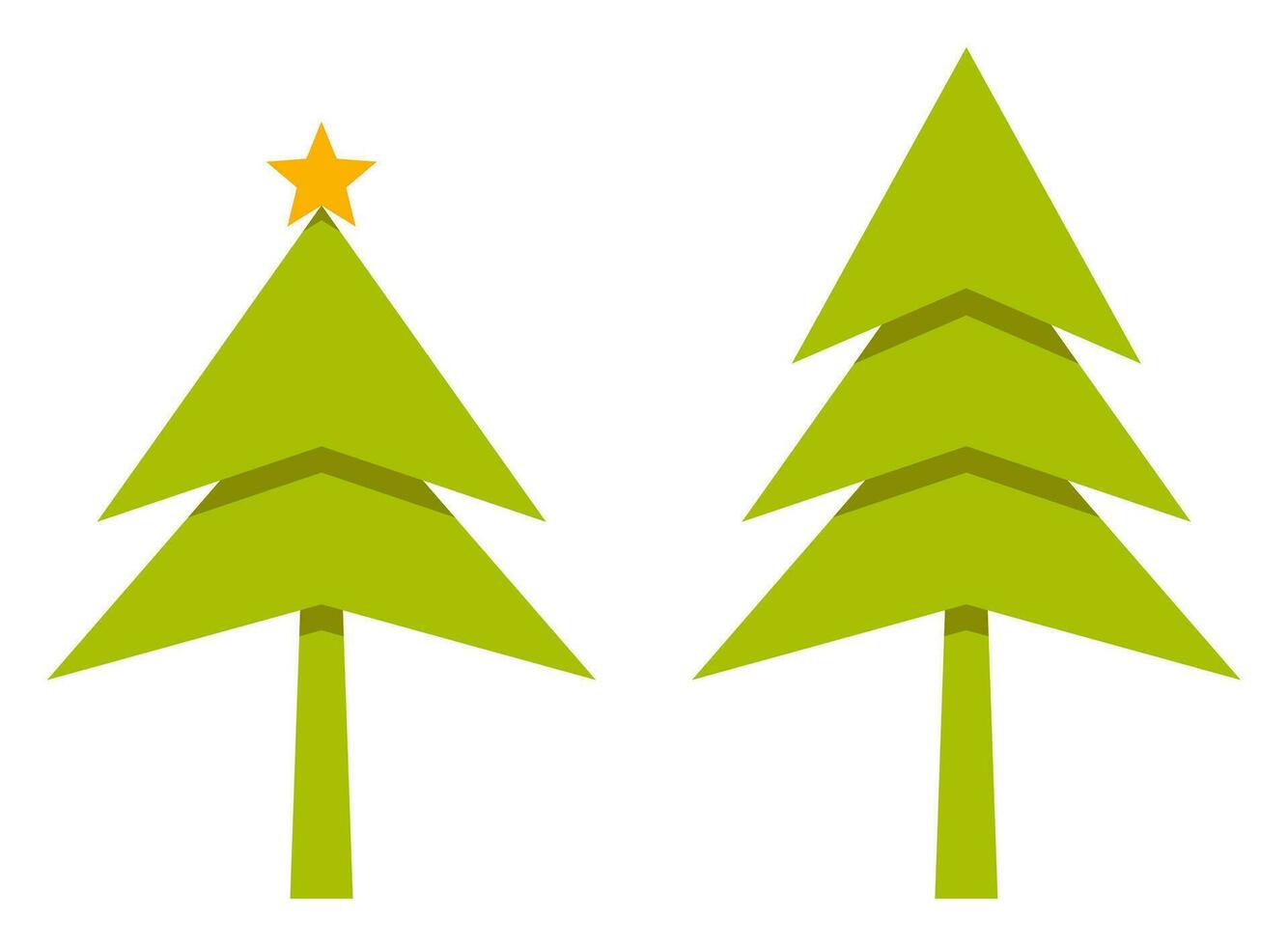 Natal árvore ícone verde cor, simples plano Projeto. vetor enfeite para cartazes, cumprimento cartões, brochuras, bandeiras, social meios de comunicação.