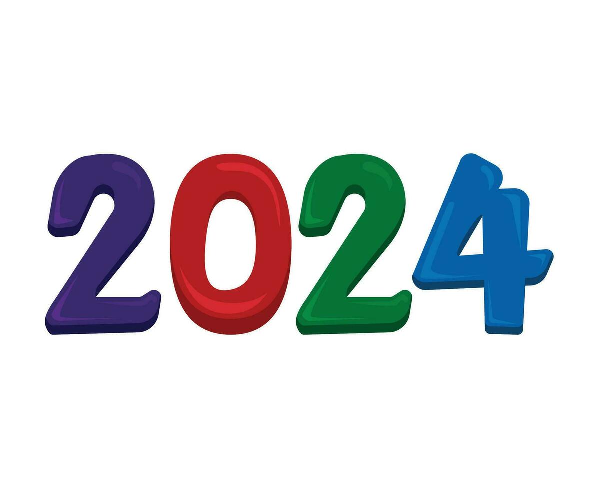 2024 Novo ano abstrato multicolorido gráfico Projeto feriado vetor logotipo símbolo ilustração