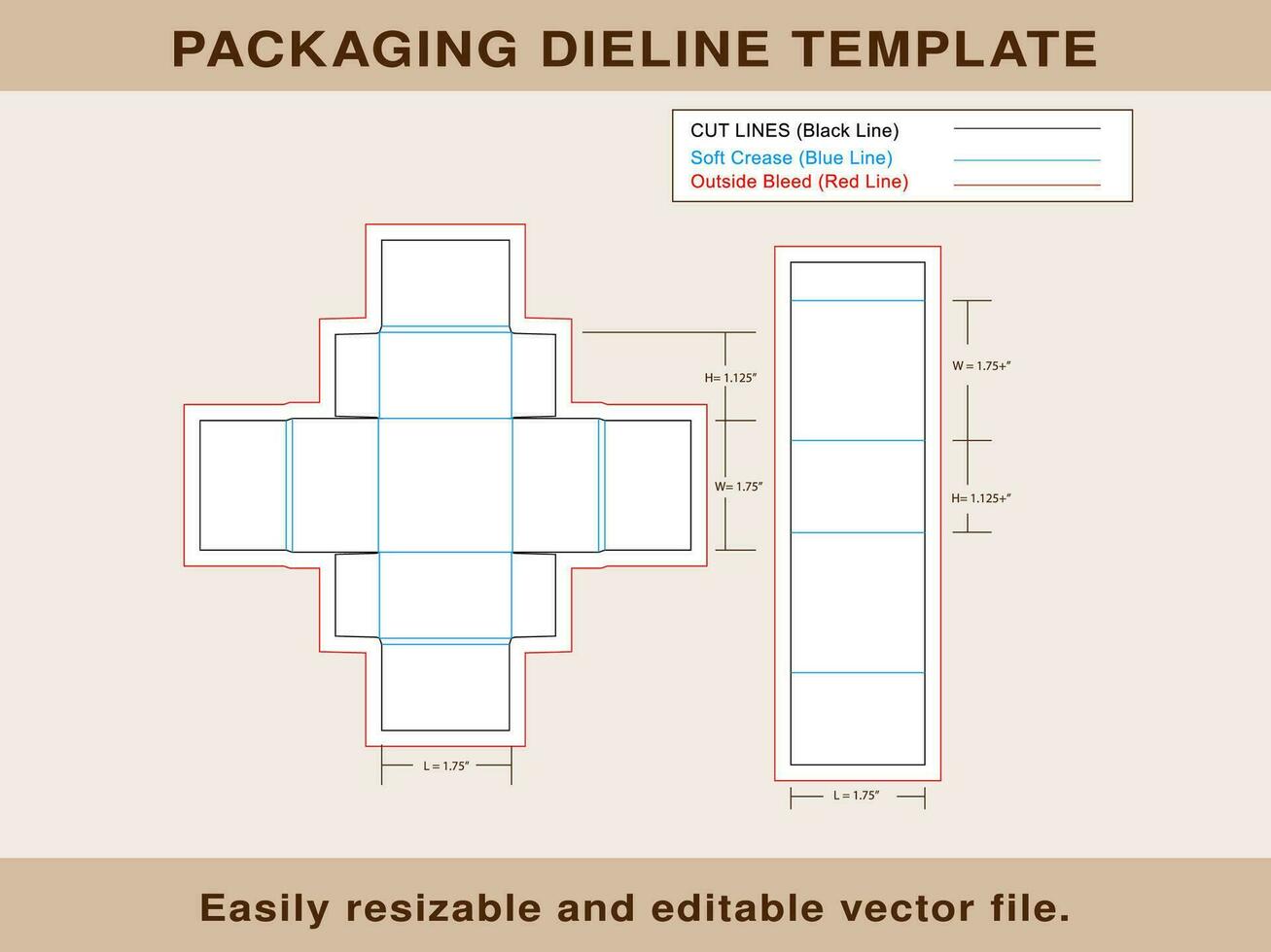 Combine caixa esculturas, dieline modelo vetor