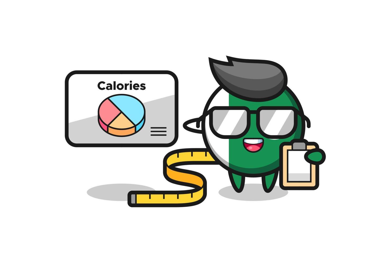 ilustração do mascote da bandeira do Paquistão como nutricionista vetor