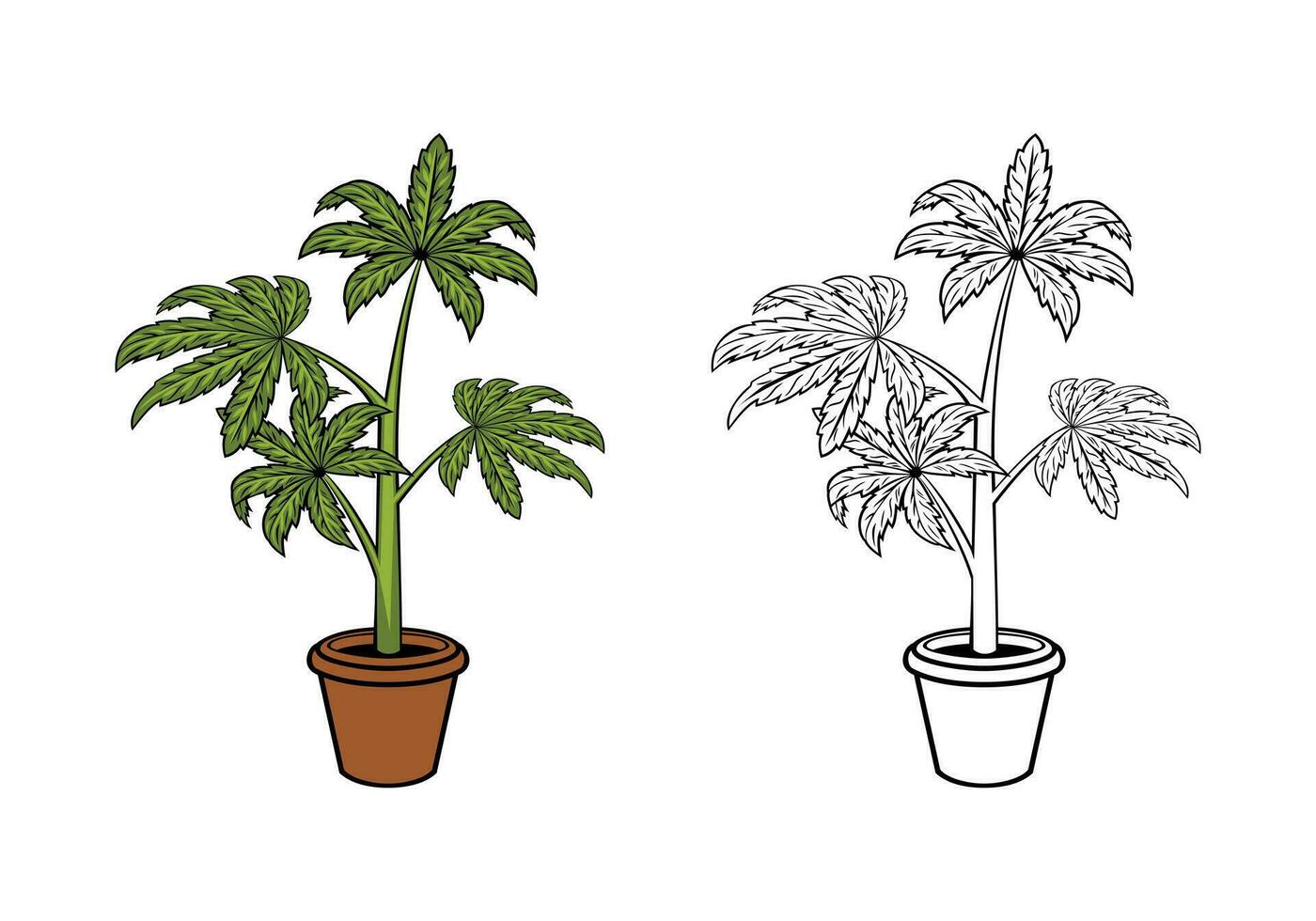 cannabis árvore ilustração vetor