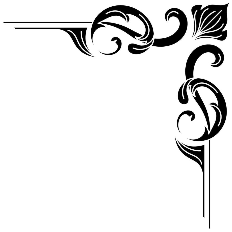 simples vintage Preto vitoriano canto volta chique Preto monograma definir, abstrato ícones, simples símbolo do flor. vetor