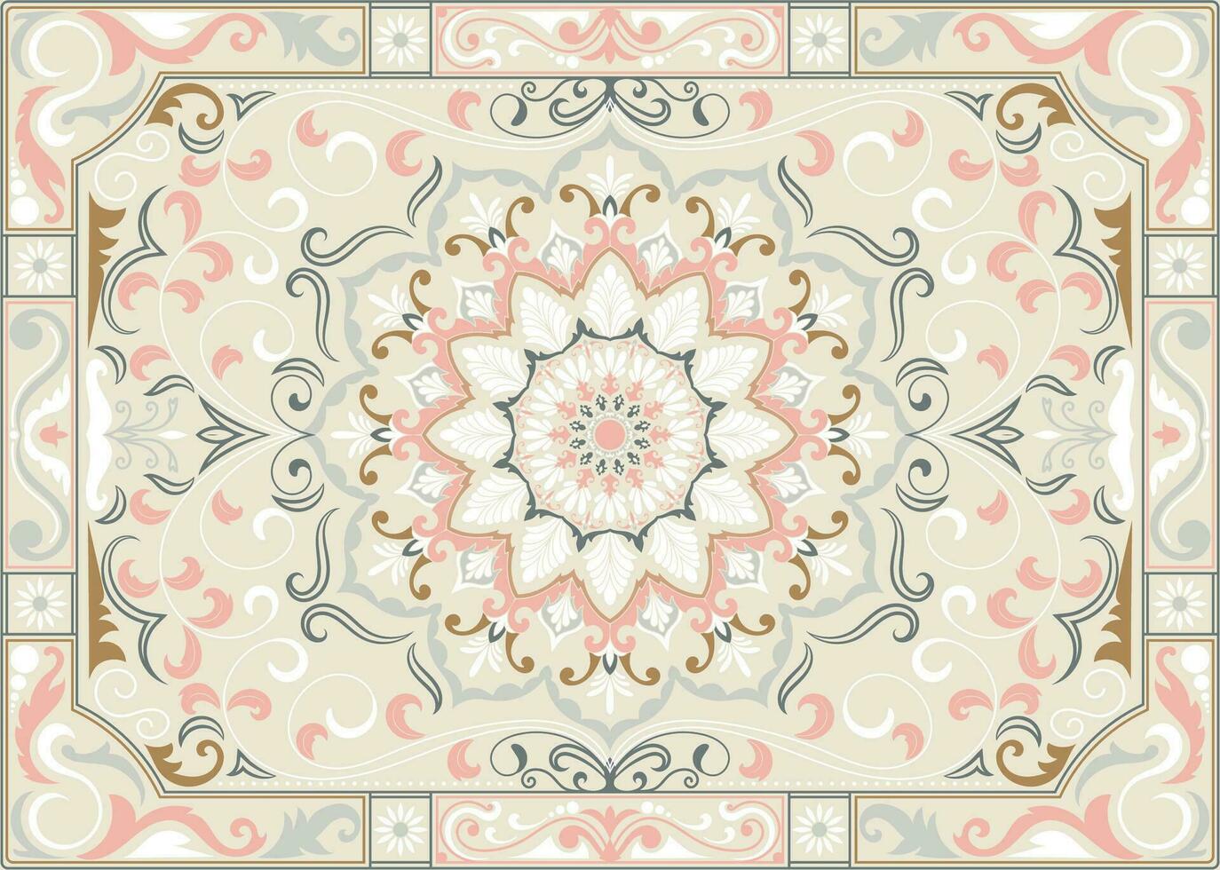 colorida ornamental vetor Projeto para tapete, tapis, ioga esteira. geométrico étnico clipart. árabe ornamental tapete com decorativo elementos.persian tapete