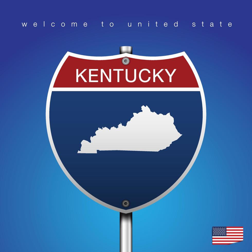 assinar estrada estilo america kentucky e mapa vetor