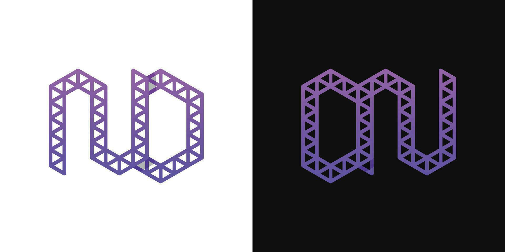 cartas dn e WL polígono logotipo definir, adequado para o negócio relacionado para polígono com dn e WL iniciais. vetor