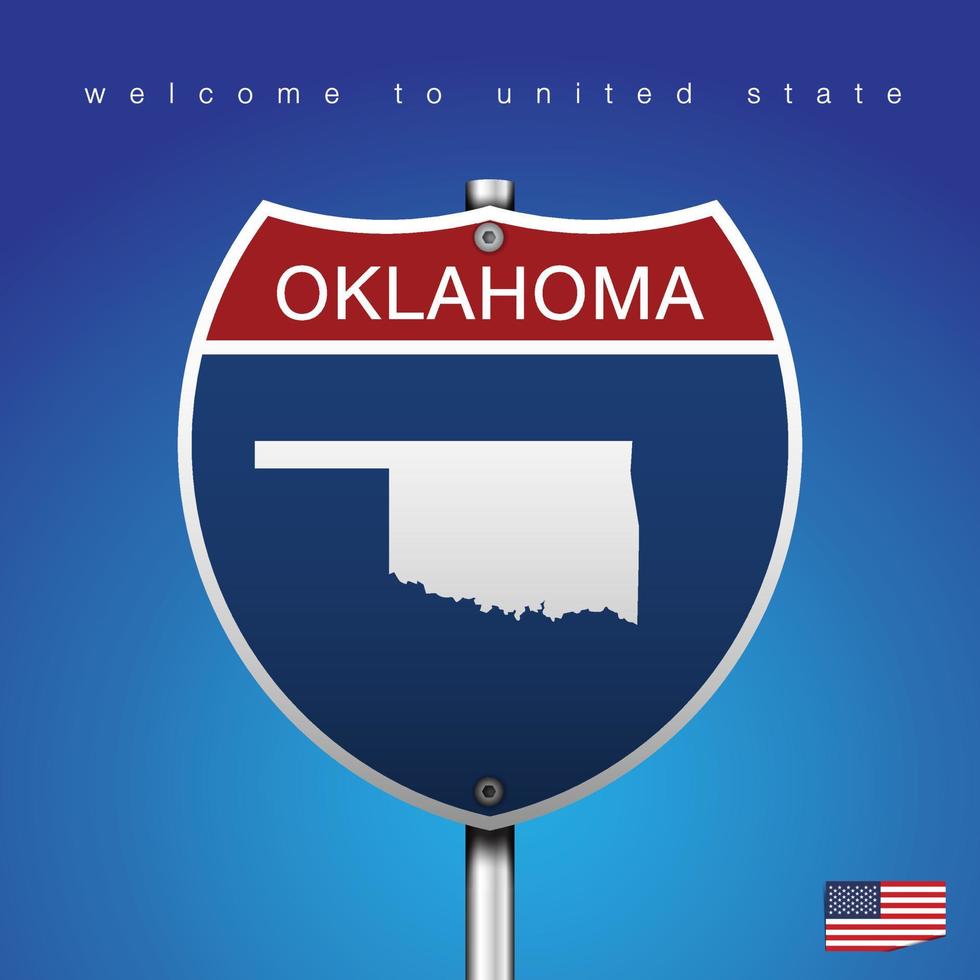 assinar estrada estilo america oklahoma e mapa vetor