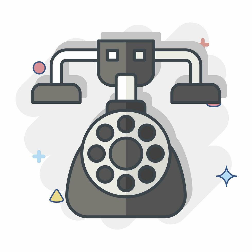 ícone telefone. relacionado para vintage decoração símbolo. quadrinho estilo. simples Projeto editável. simples ilustração vetor