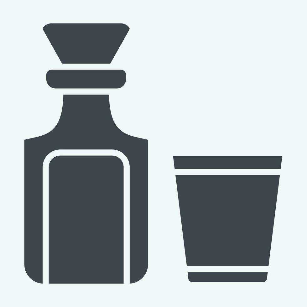 ícone vidro garrafas. relacionado para vintage decoração símbolo. glifo estilo. simples Projeto editável. simples ilustração vetor