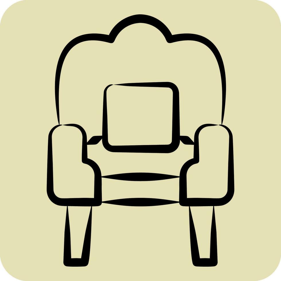 ícone sofá. relacionado para vintage decoração símbolo. mão desenhado estilo. simples Projeto editável. simples ilustração vetor