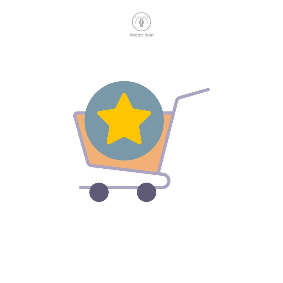 Comprar 1 pegue um. compras carrinho e Estrela ícone símbolo vetor ilustração isolado em branco fundo