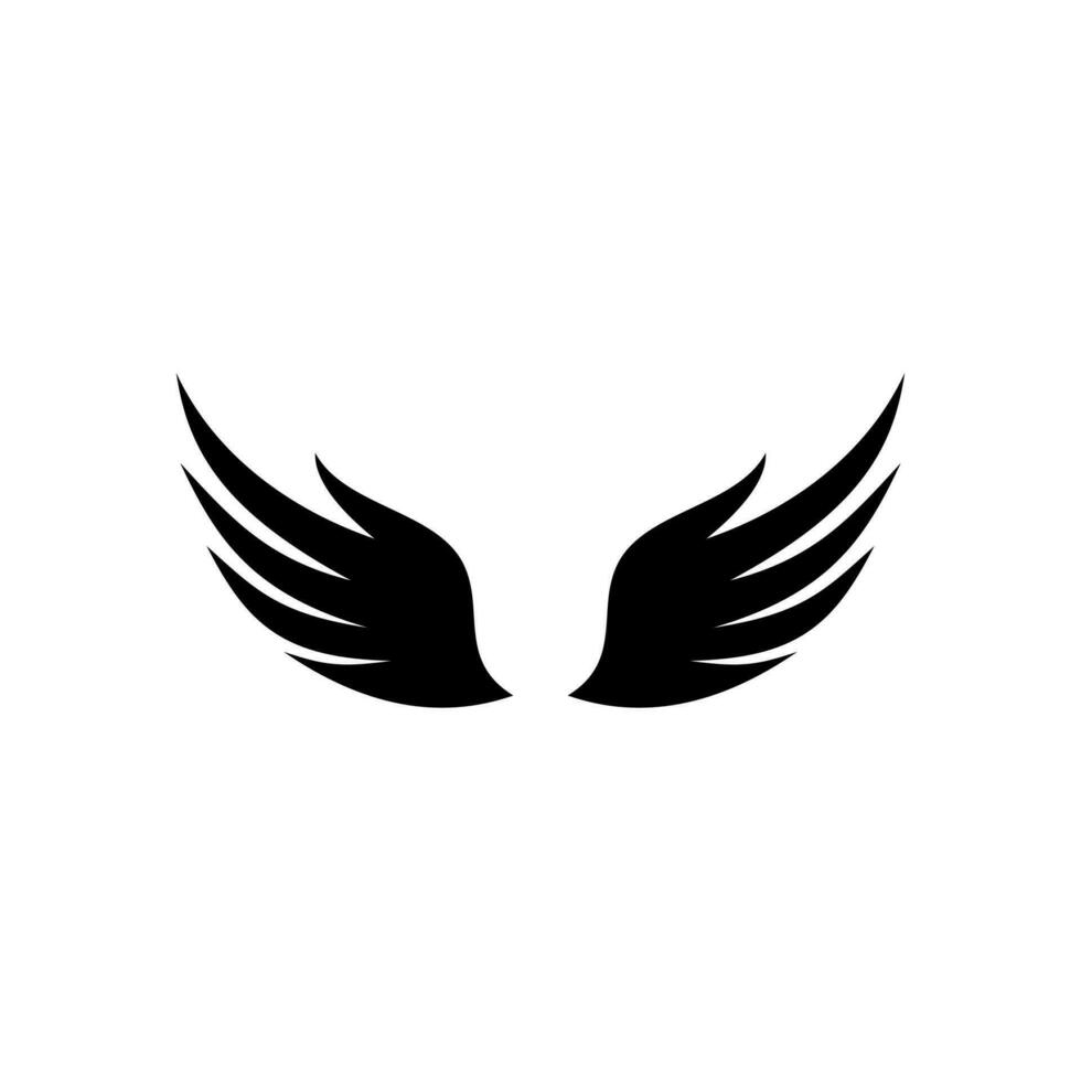 simples asas ícone ilustração projeto, plano asas símbolo silhueta modelo vetor