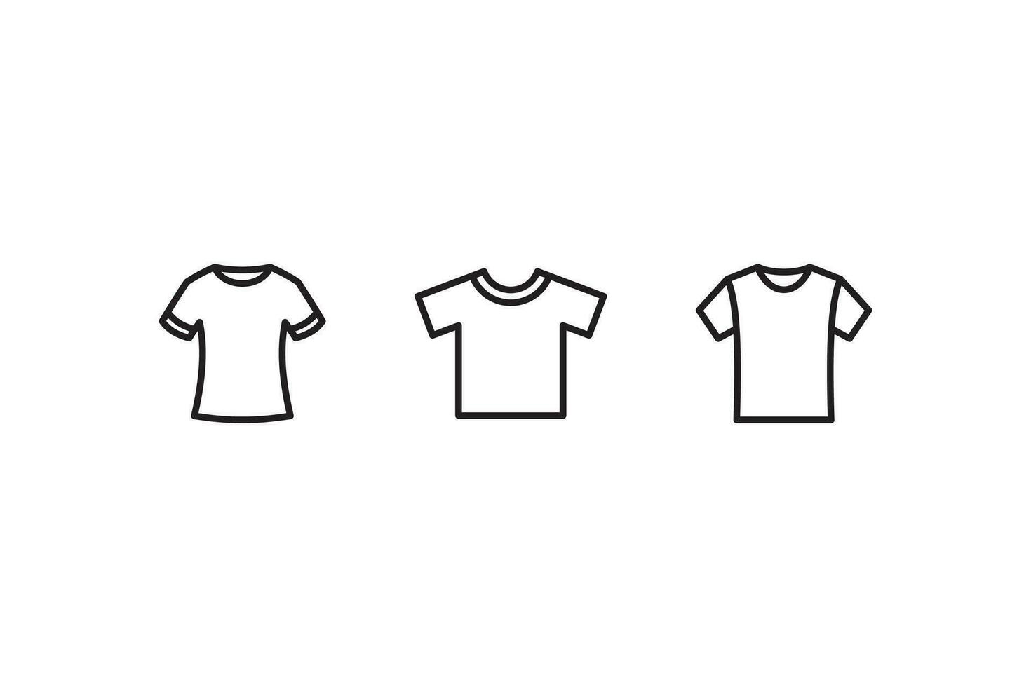 conjunto do simples plano t camisa ícone ilustração projeto, vários t camisa símbolo coleção com delineado estilo modelo vetor