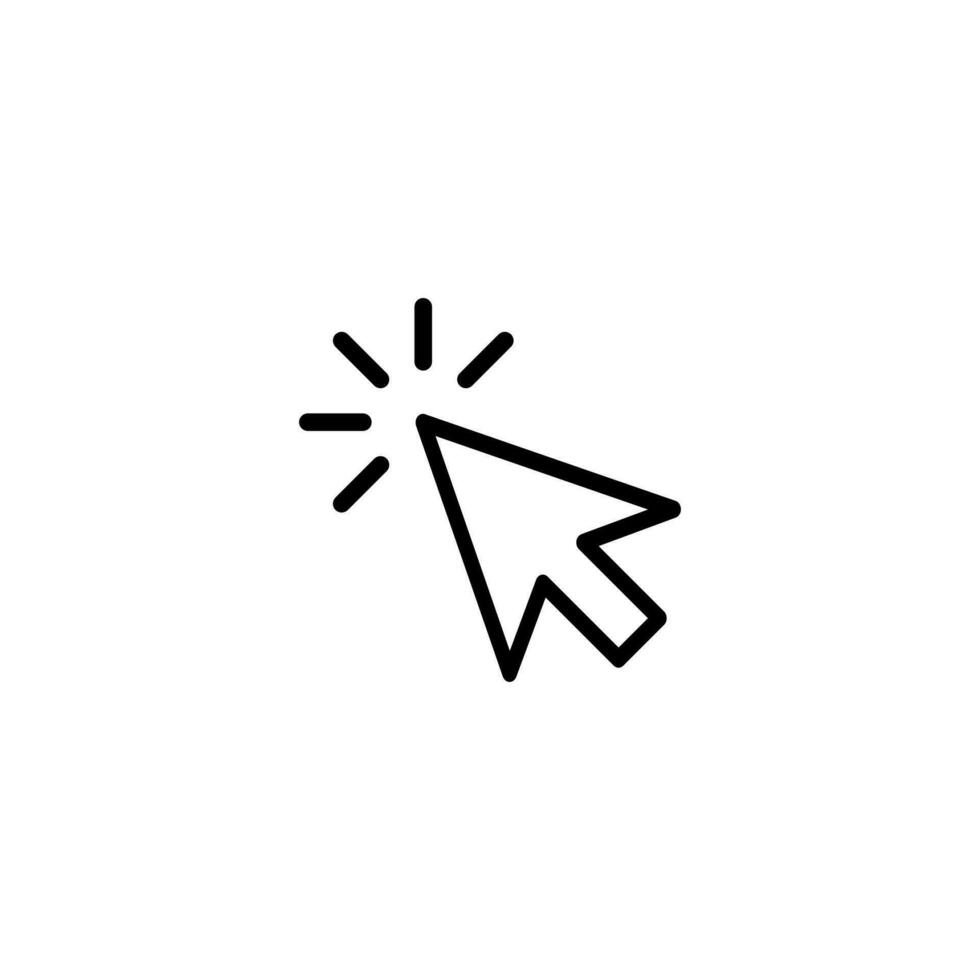 simples cursor ícone ilustração projeto, rato ponteiro cursor símbolo com delineado estilo modelo vetor