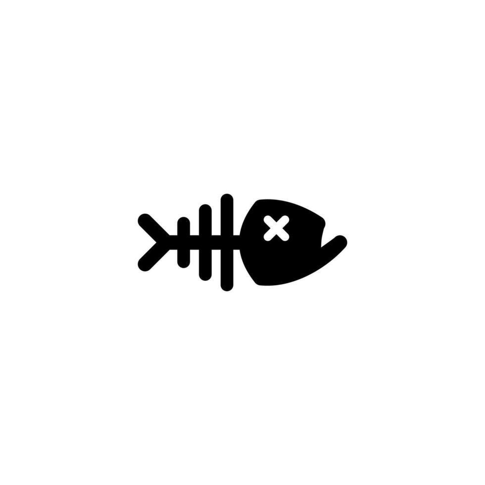 morto peixe ícone ilustração projeto, peixe osso símbolo vetor