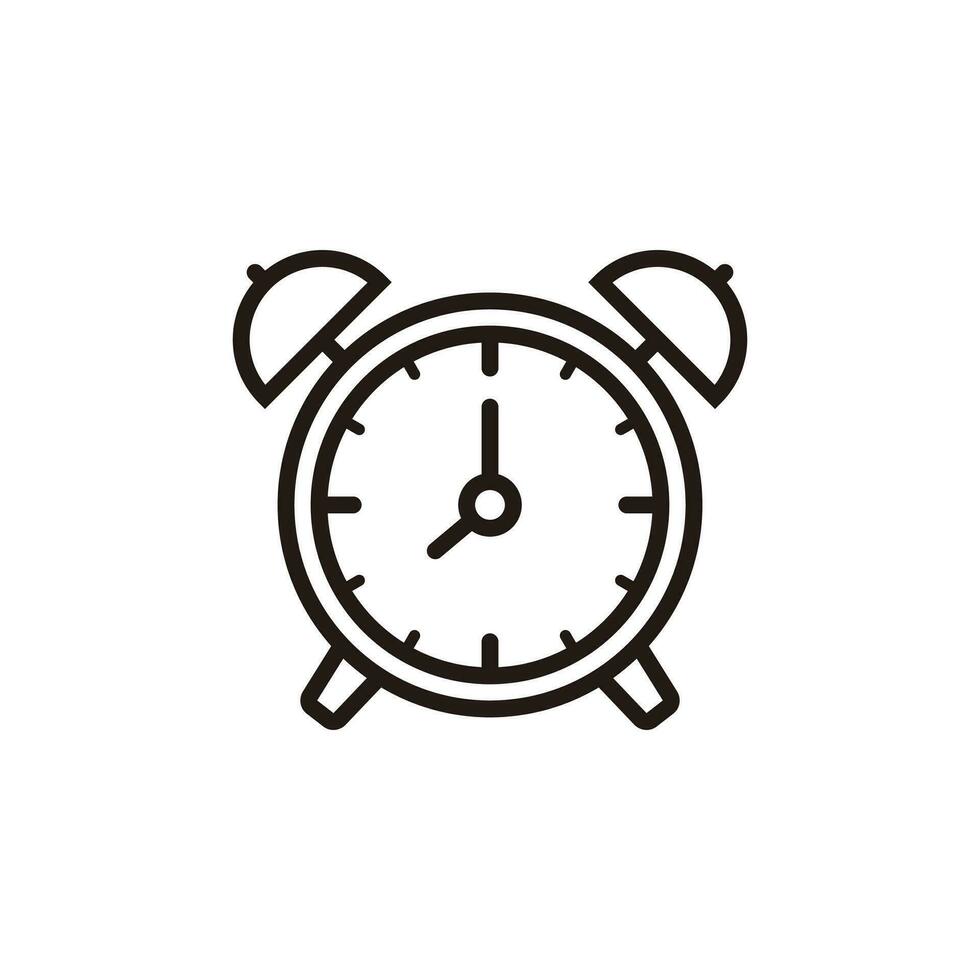 alarme relógio ícone ilustração projeto, relógio símbolo com delineado estilo modelo vetor