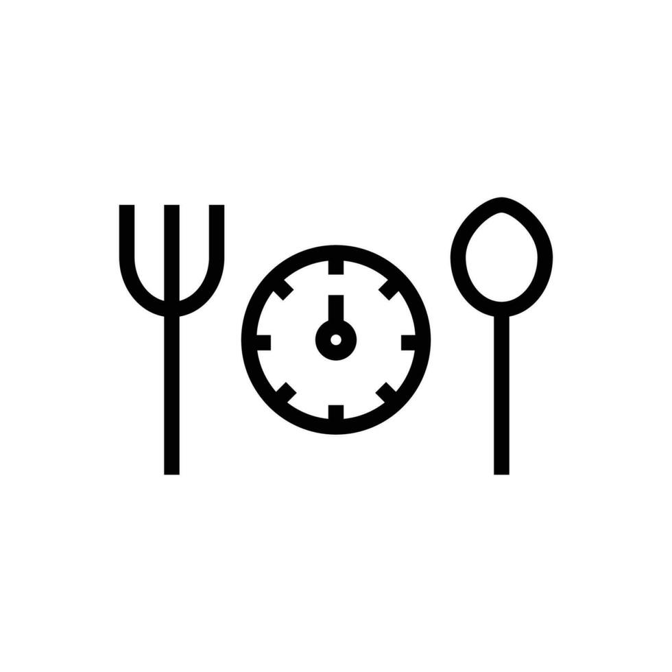 almoço Tempo ícone. esboço ícone vetor