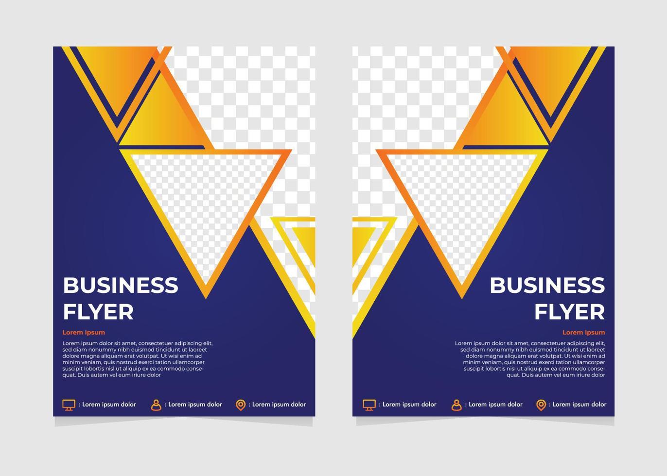modelo de panfleto de negócios gradiente de triângulo de gradiente abstrato. vetor
