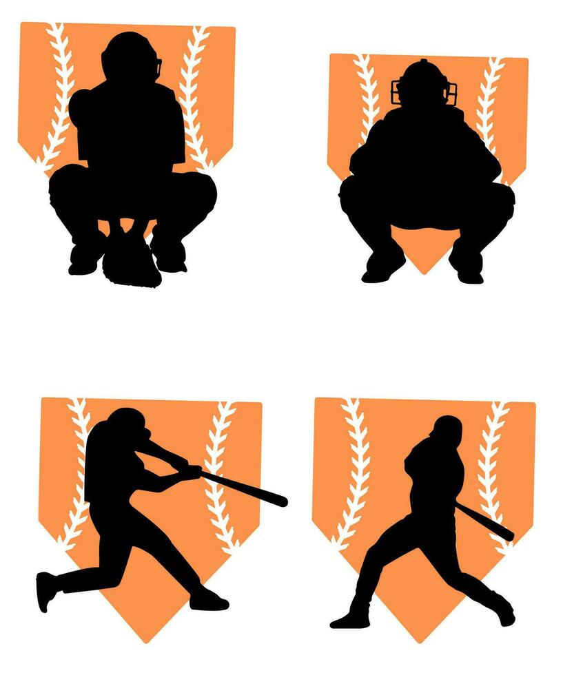 silhueta do jogador beisebol vetor ilustração Projeto conceito, esporte vetor Projeto modelo