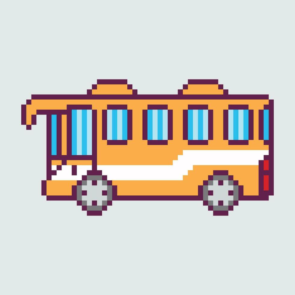 pixel ônibus ícone, pixel arte, vetor ilustração