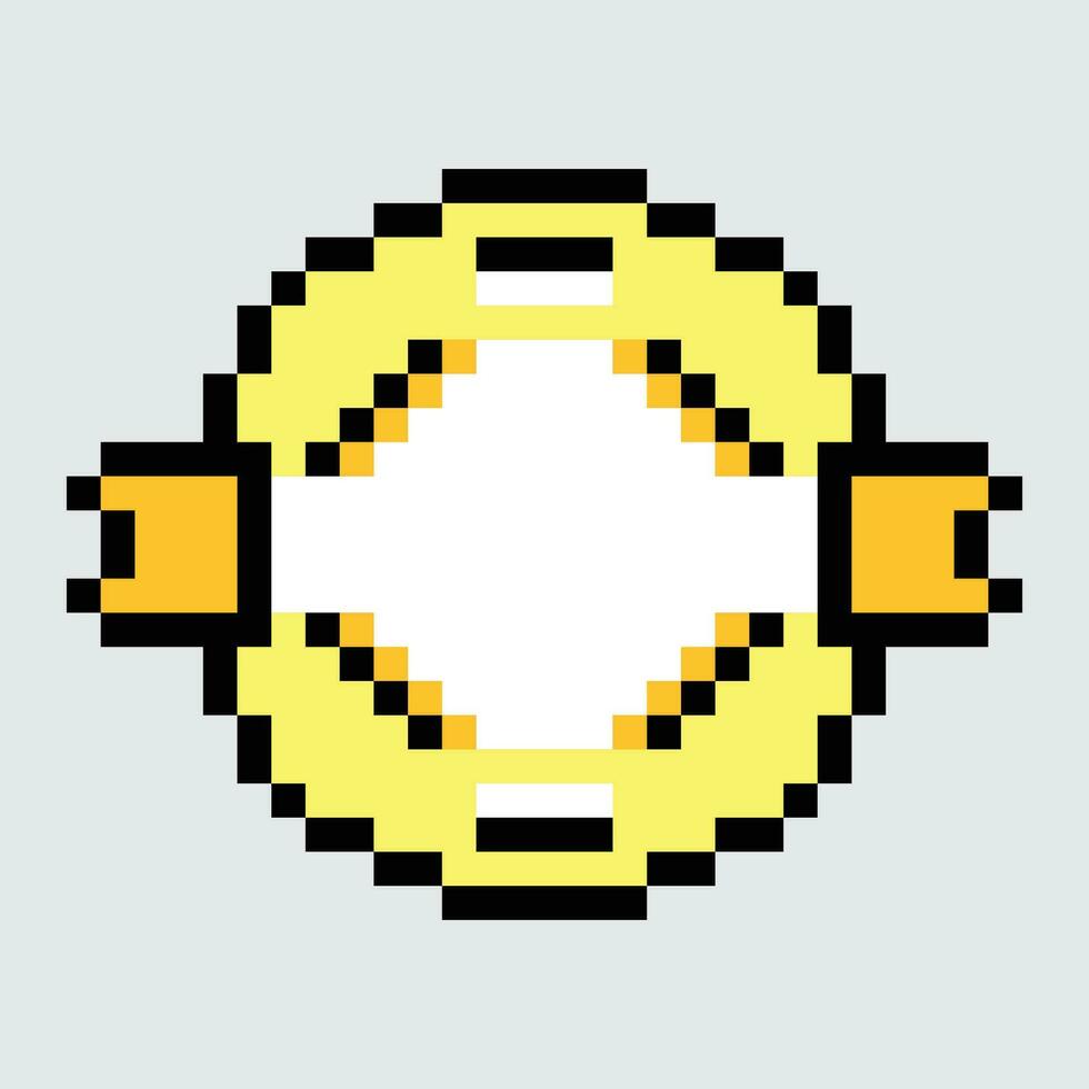 uma pixel estilo imagem do uma amarelo e branco anel vetor